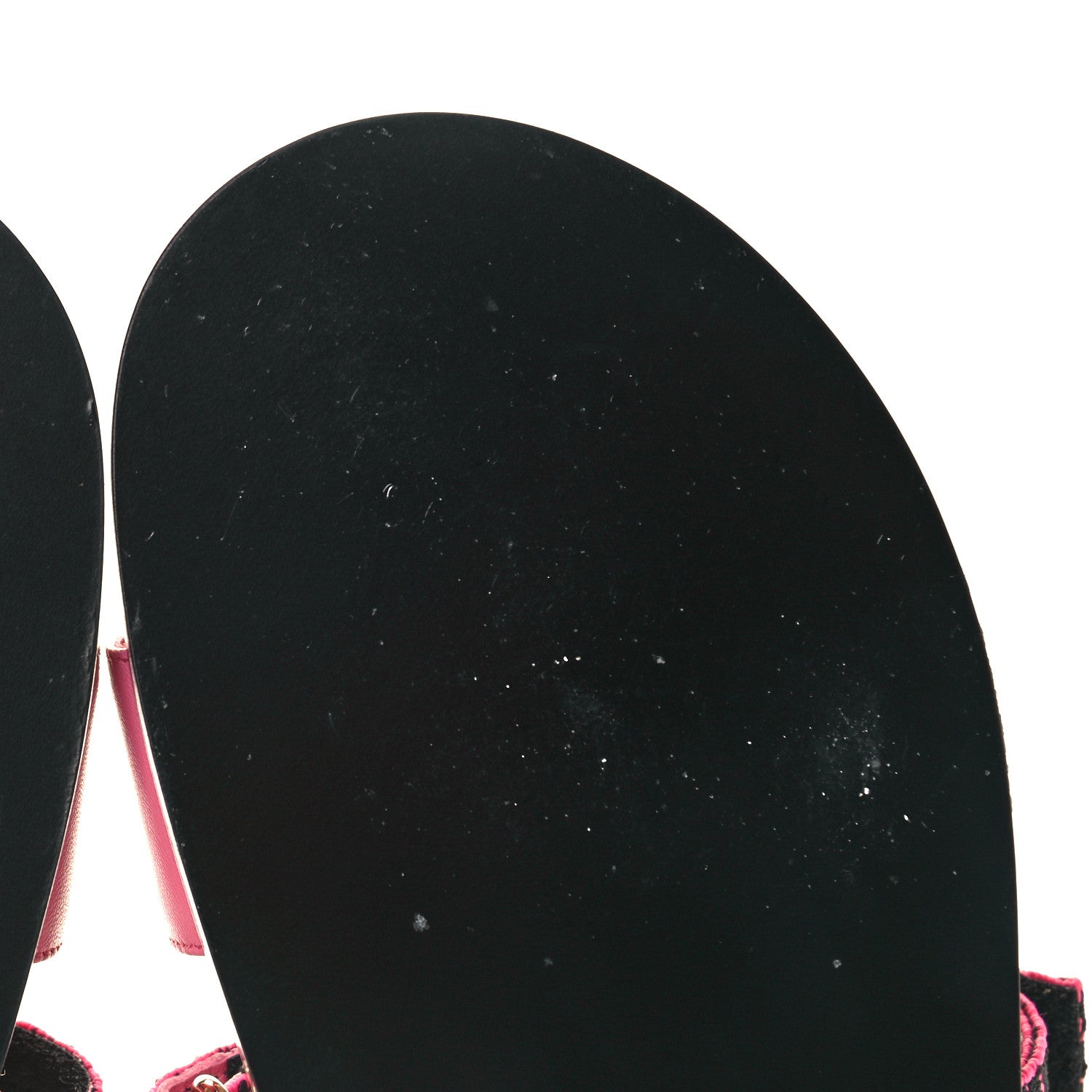 Chanel Stretch Fabric Lambskin CC Flat Sandals 39 Pink Black 8 of 9