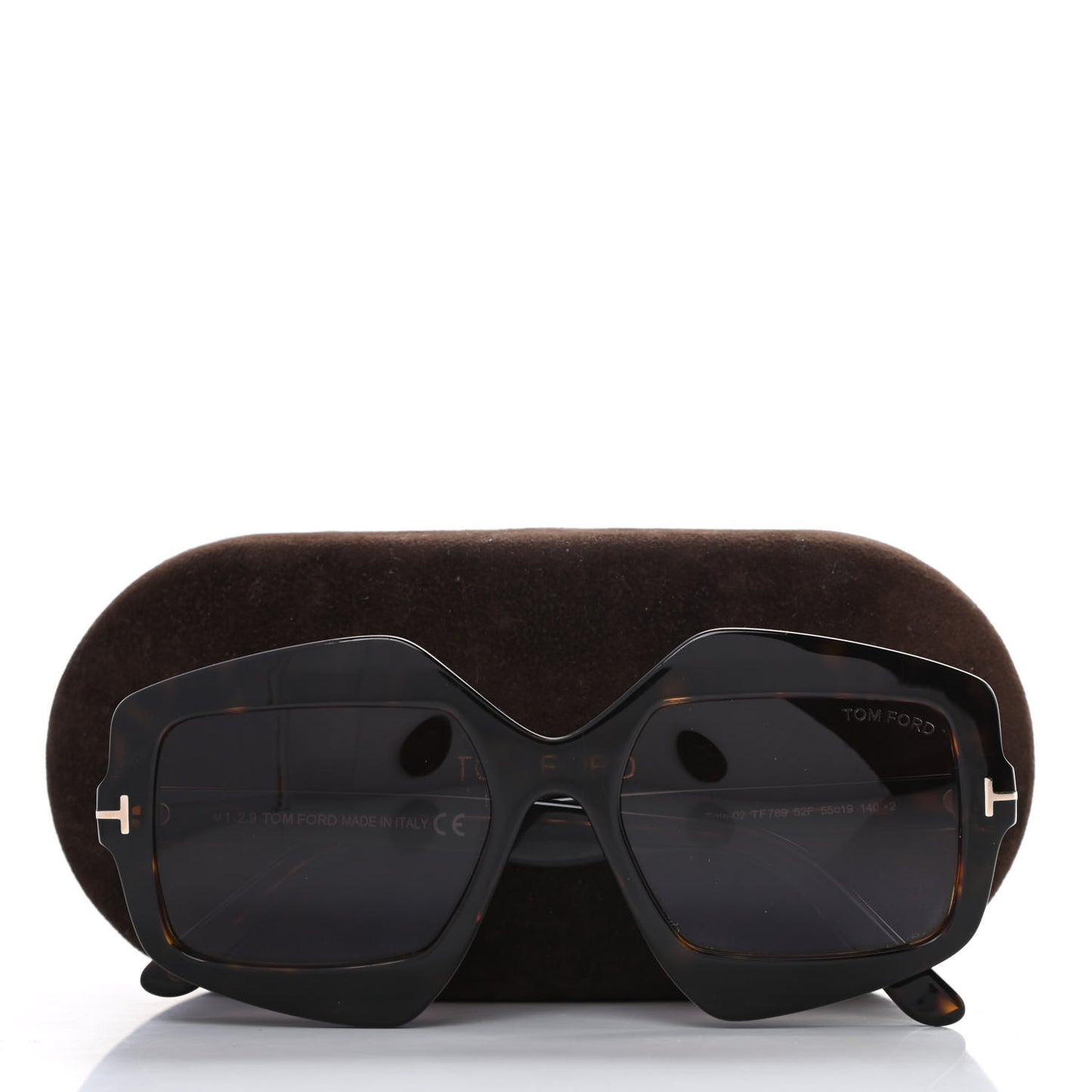 Tate-02 Irregular Square Sunglasses TF789 Dark Havana