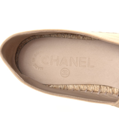 Chanel Lambskin CC Espadrilles 37 Beige Black 6 of 9