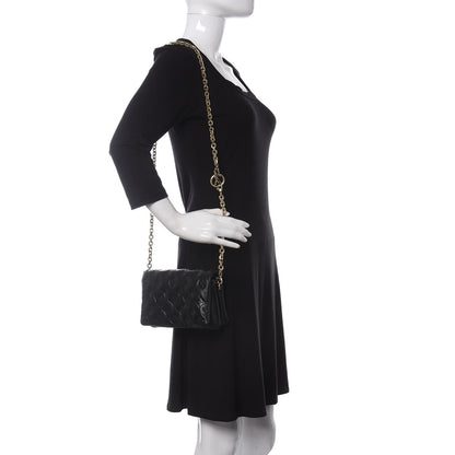 Louis Vuitton Lambskin Embossed Monogram Pochette Coussin Black 2 of 9