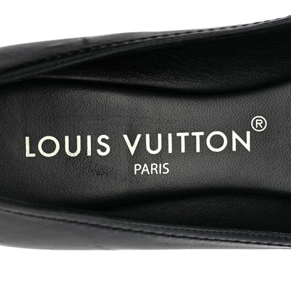 Louis Vuitton Calfskin Monogram Bow Ballerina Flats 38 Black 8 of 10