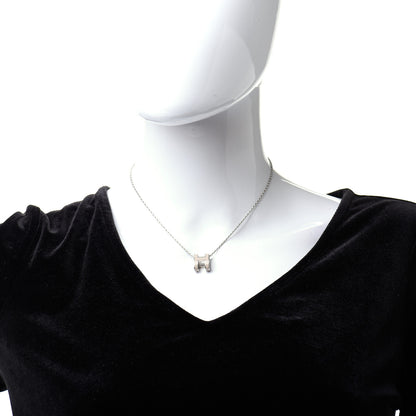 Hermes Palladium Pop H Pendant Necklace Marron Glace 2 of 6