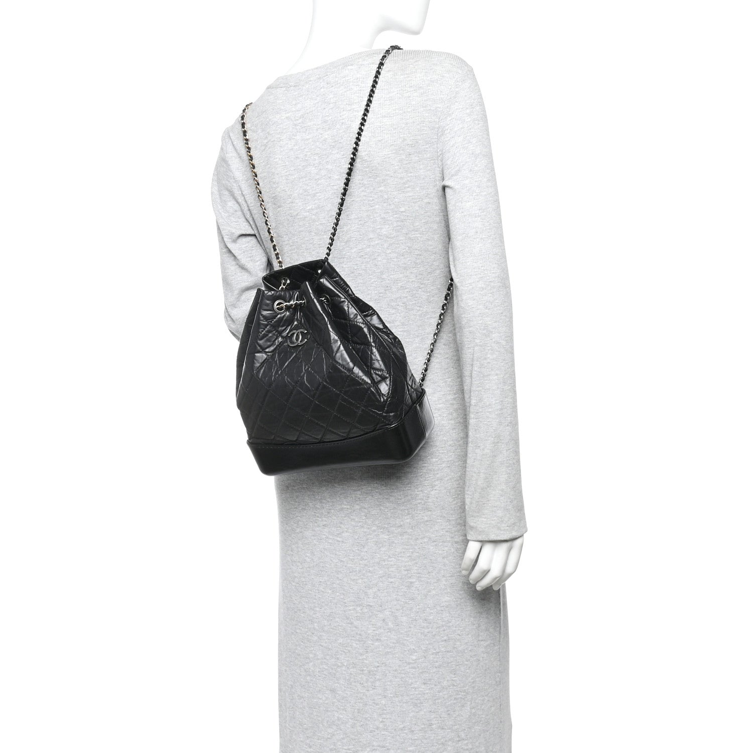 Chanel Aged Calfskin Quilted Small Gabrielle Backpack Black 2 of 10