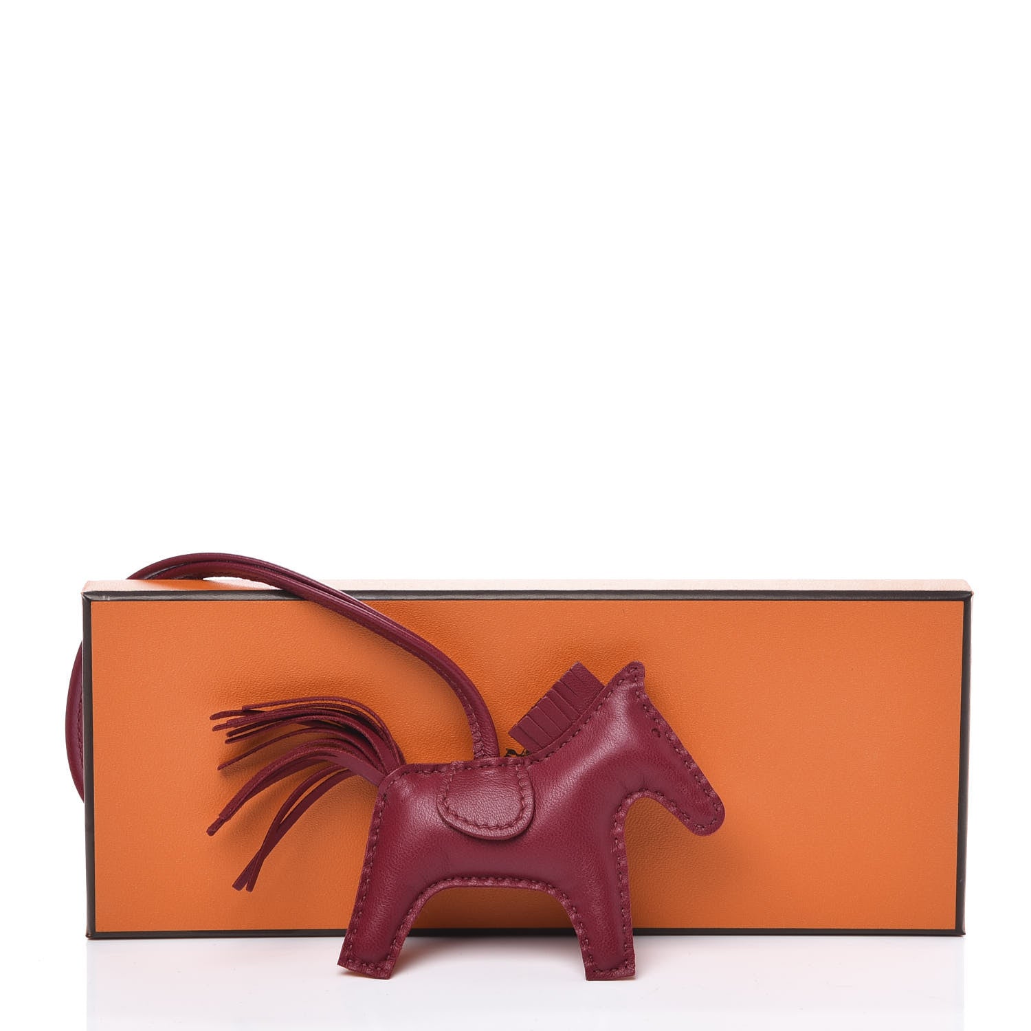 Hermes Milo Lambskin Grigri Rodeo Horse Bag Charm PM Rubis 5 of 5