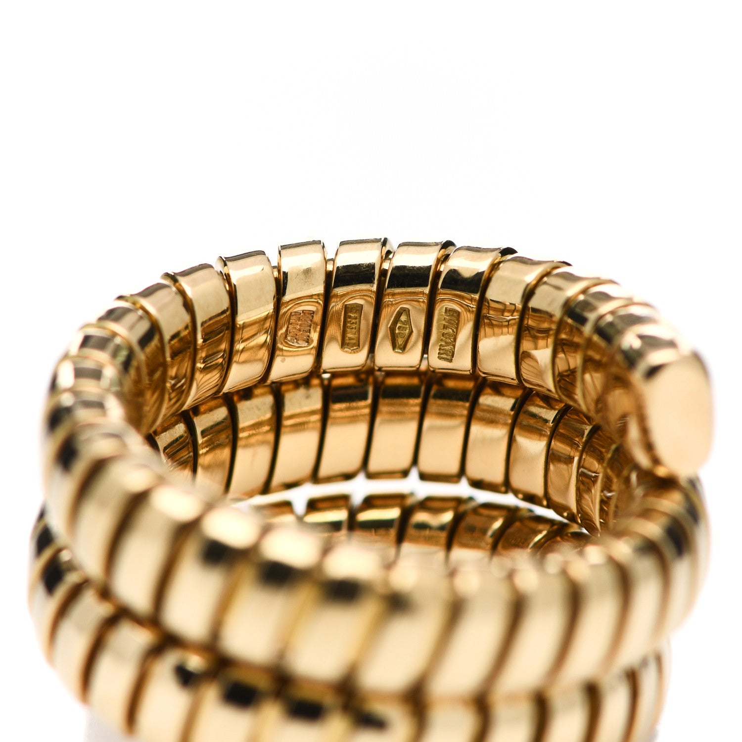Bulgari 18K Yellow Gold Tubogas Ring 54 7 4 of 4