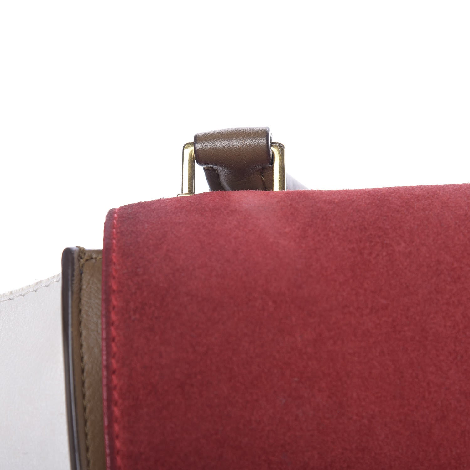 Celine Smooth Calfskin Suede Medium Tri-Color Trapeze Vermillion 13 of 28