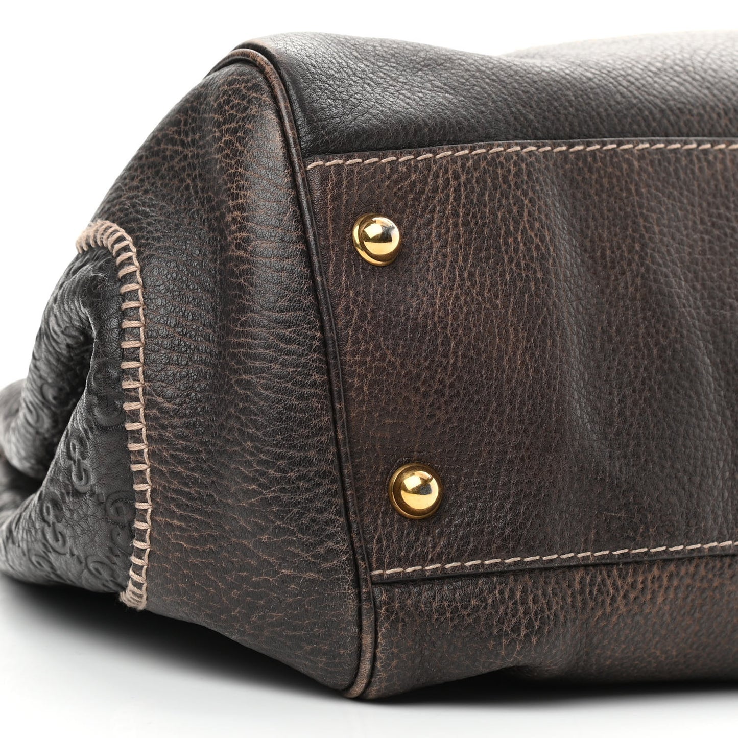 Guccissima Large New Pelham Shoulder Bag Dark Brown