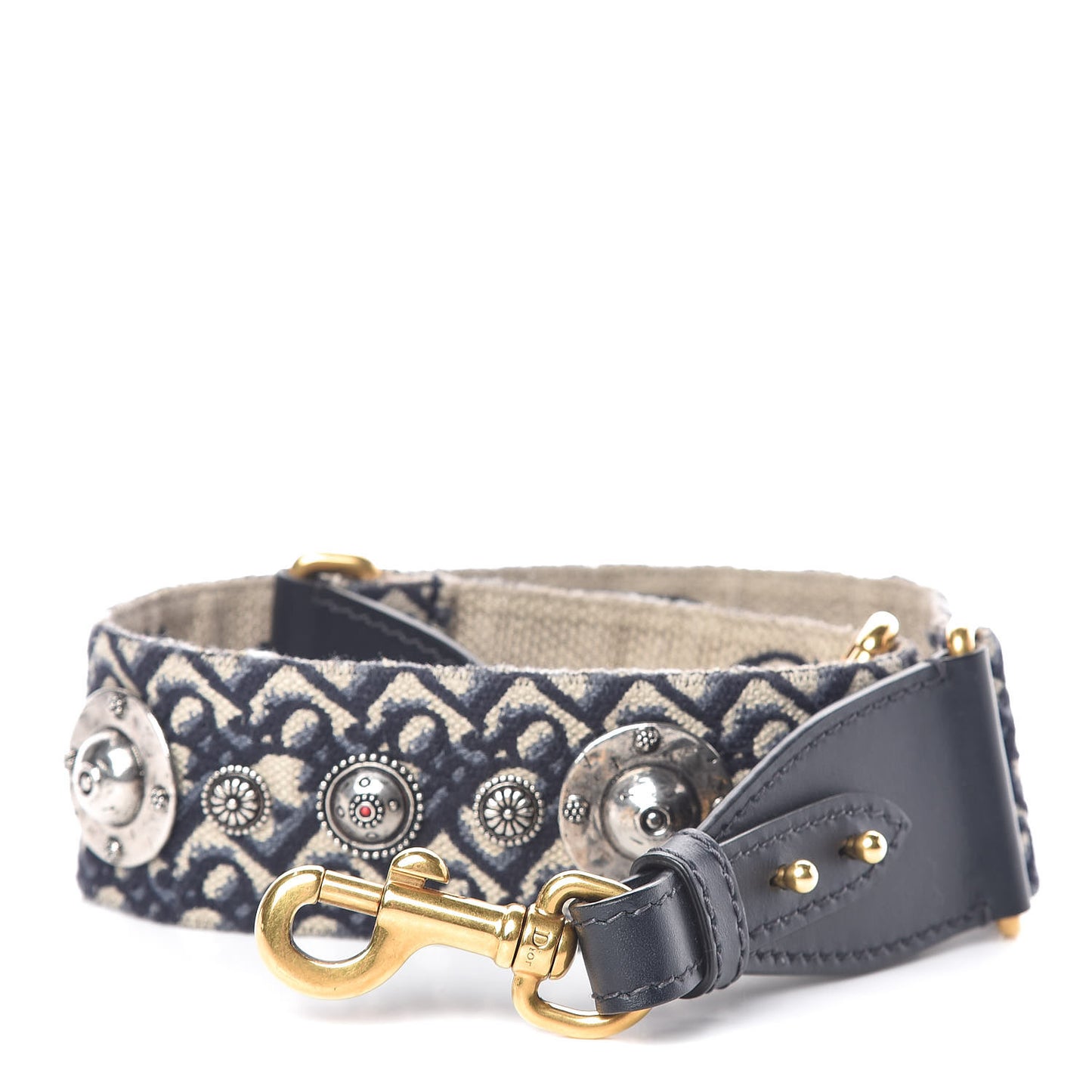 Oblique Studded Shoulder Strap Blue