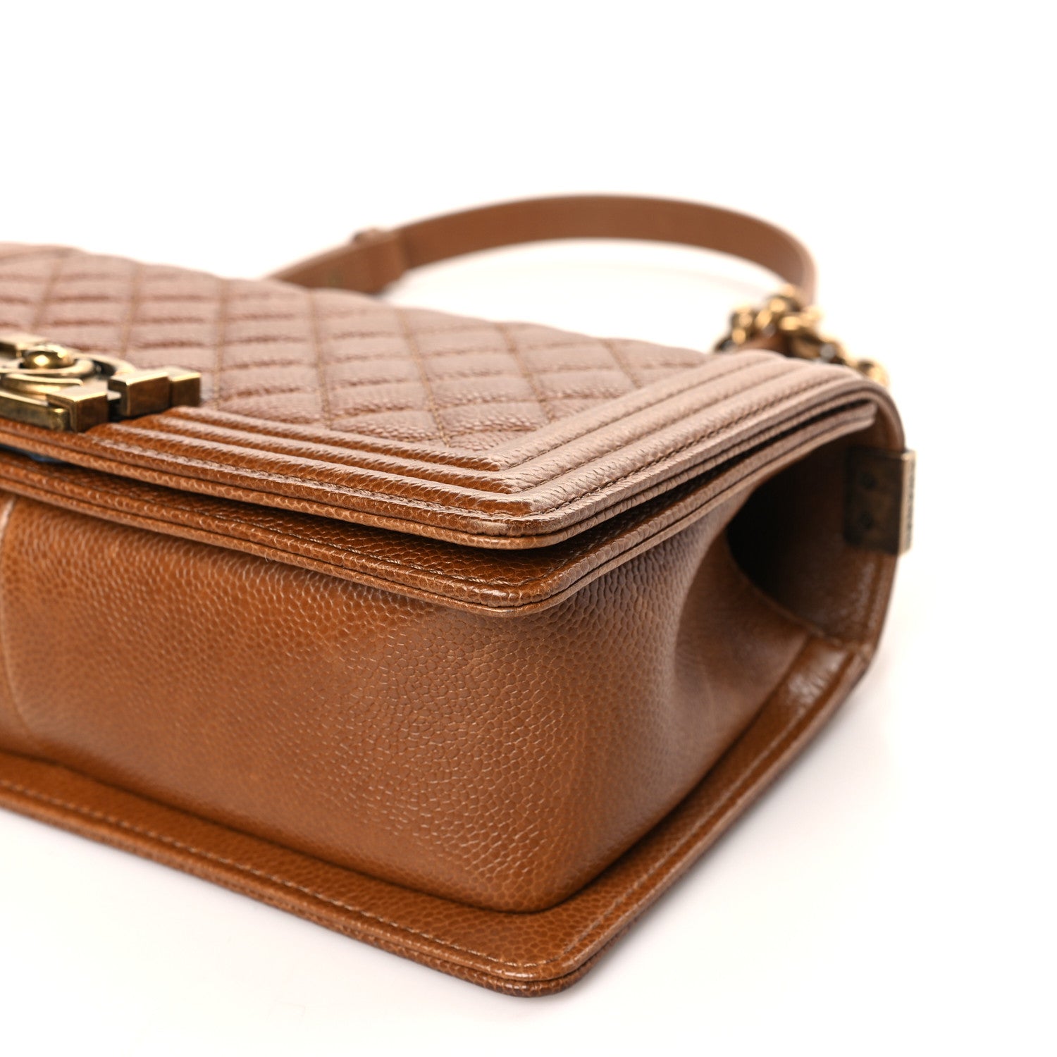Chanel Caviar Quilted Medium Boy Flap Light Brown 8 of 10
