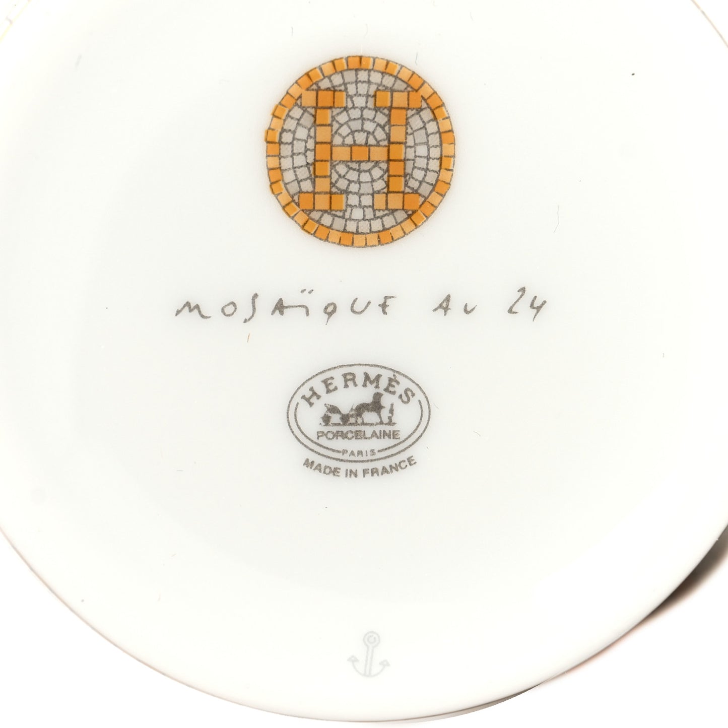 Porcelain Mosaique Au 24 Gold Coffee Cup and Saucer Set of 2