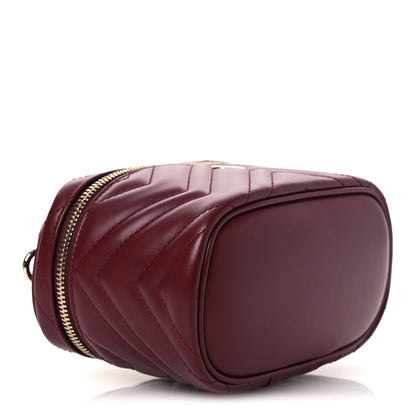 Gucci Calfskin Matelasse GG Marmont Vanity Cosmetic Case Burgundy 10 of 12