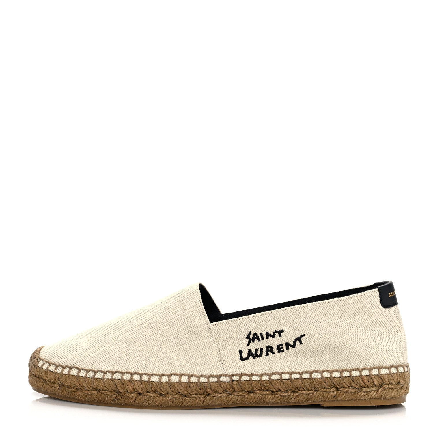 Saint Laurent Canvas Nappa Elba Light Logo Embroidered Espadrilles 42 Ecru 1 of 10