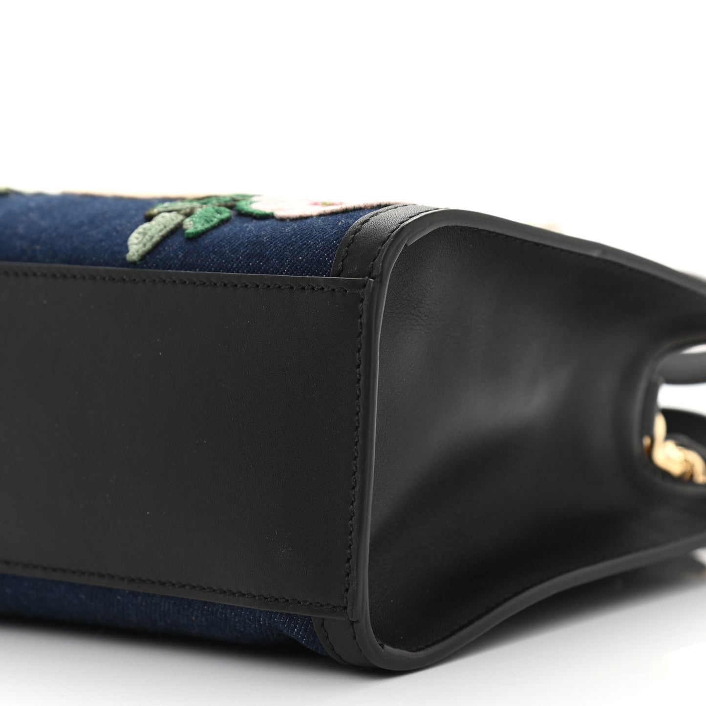 Denim Embroidered Tiger Tote Blue Multicolor
