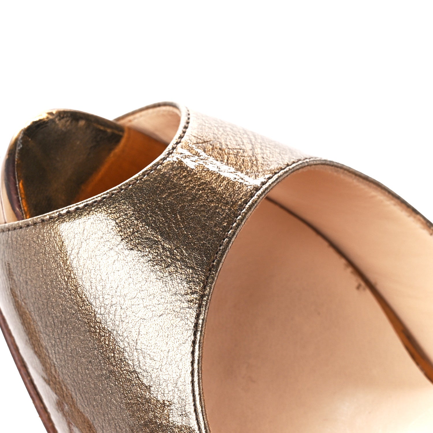 Christian Louboutin Metallic Patent Private Number 120 Pumps 37 Mirror Bronze 12 of 13