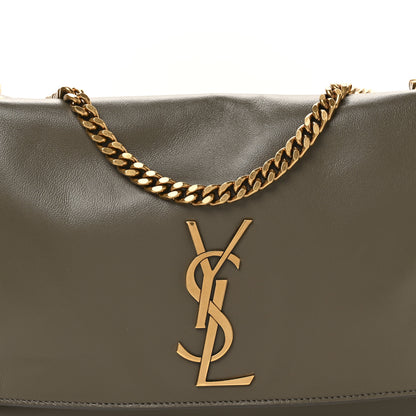 Saint Laurent Smooth Calfskin Suede Medium Reversible Monogram Kate Satchel Olive 12 of 18
