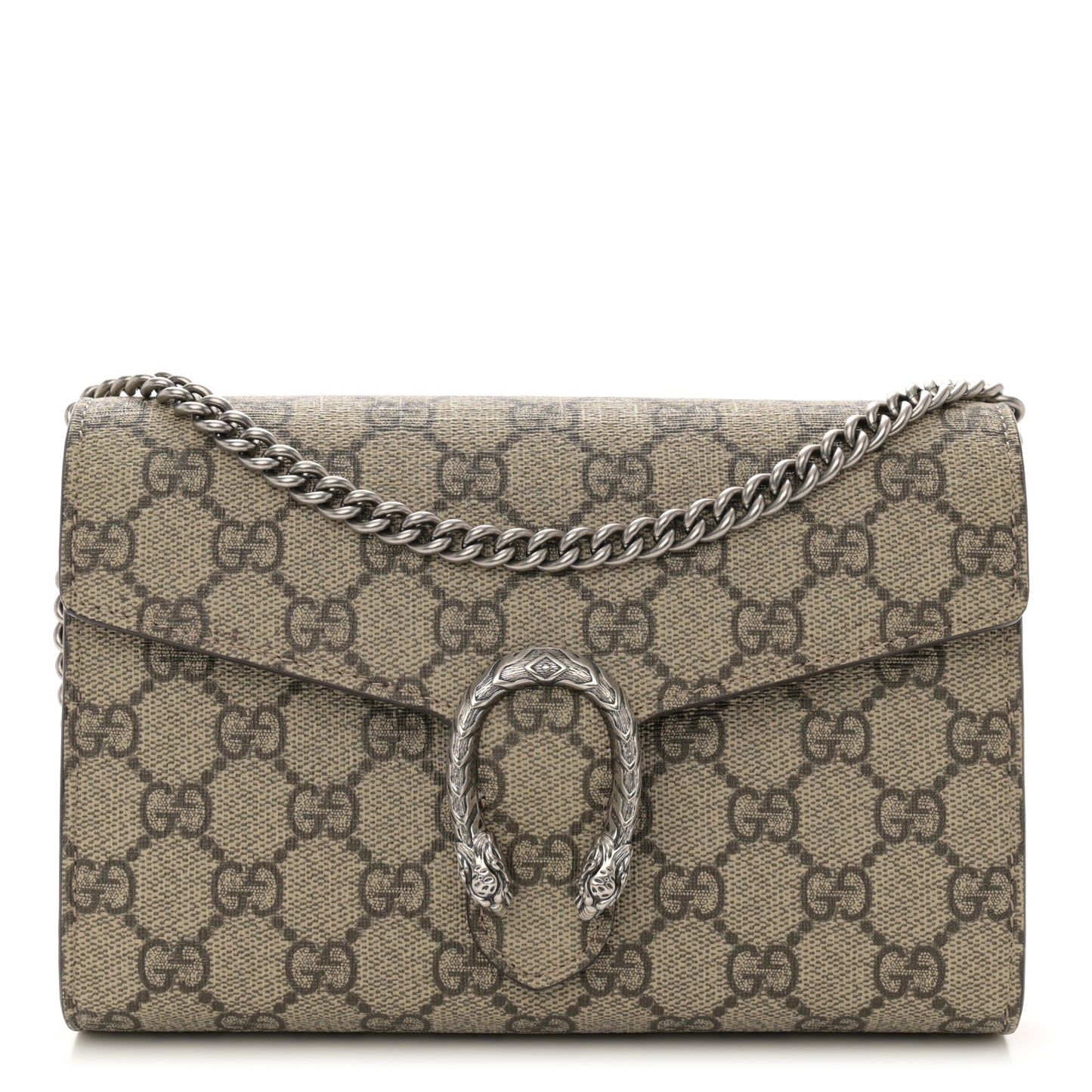 GG Supreme Monogram Mini Dionysus Chain Wallet Beige Taupe