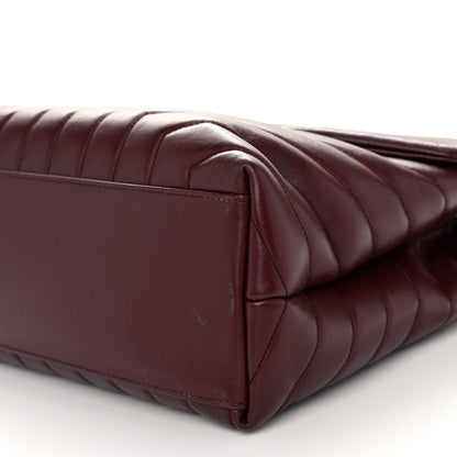 Saint Laurent Calfskin Y Quilted Monogram Medium Loulou Chain Satchel Rouge Legion 10 of 11