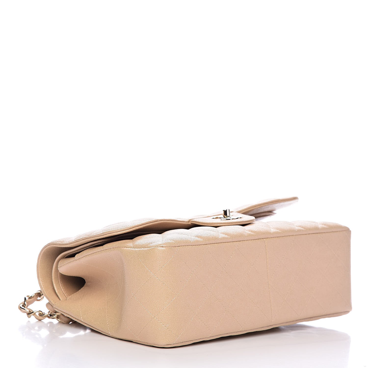 Chanel Iridescent Caviar Quilted Jumbo Double Flap Beige 4 of 10