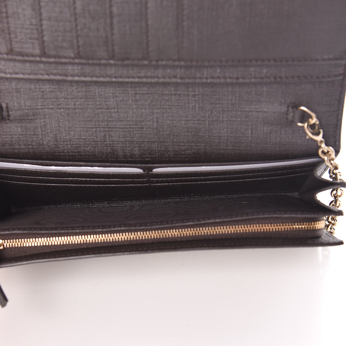 GG Supreme Monogram GG Pierce Chain Clutch Wallet Beige Ebony Black