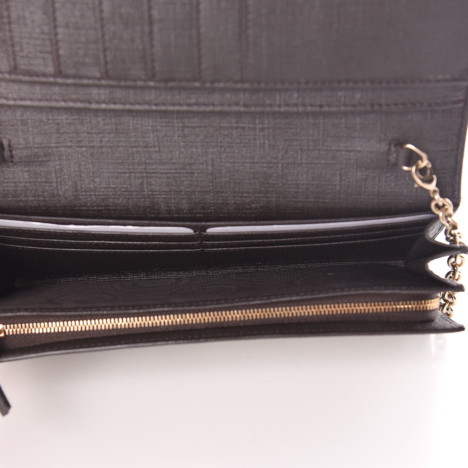 Gucci GG Supreme Monogram GG Pierce Chain Clutch Wallet Beige Ebony Black 5 of 10