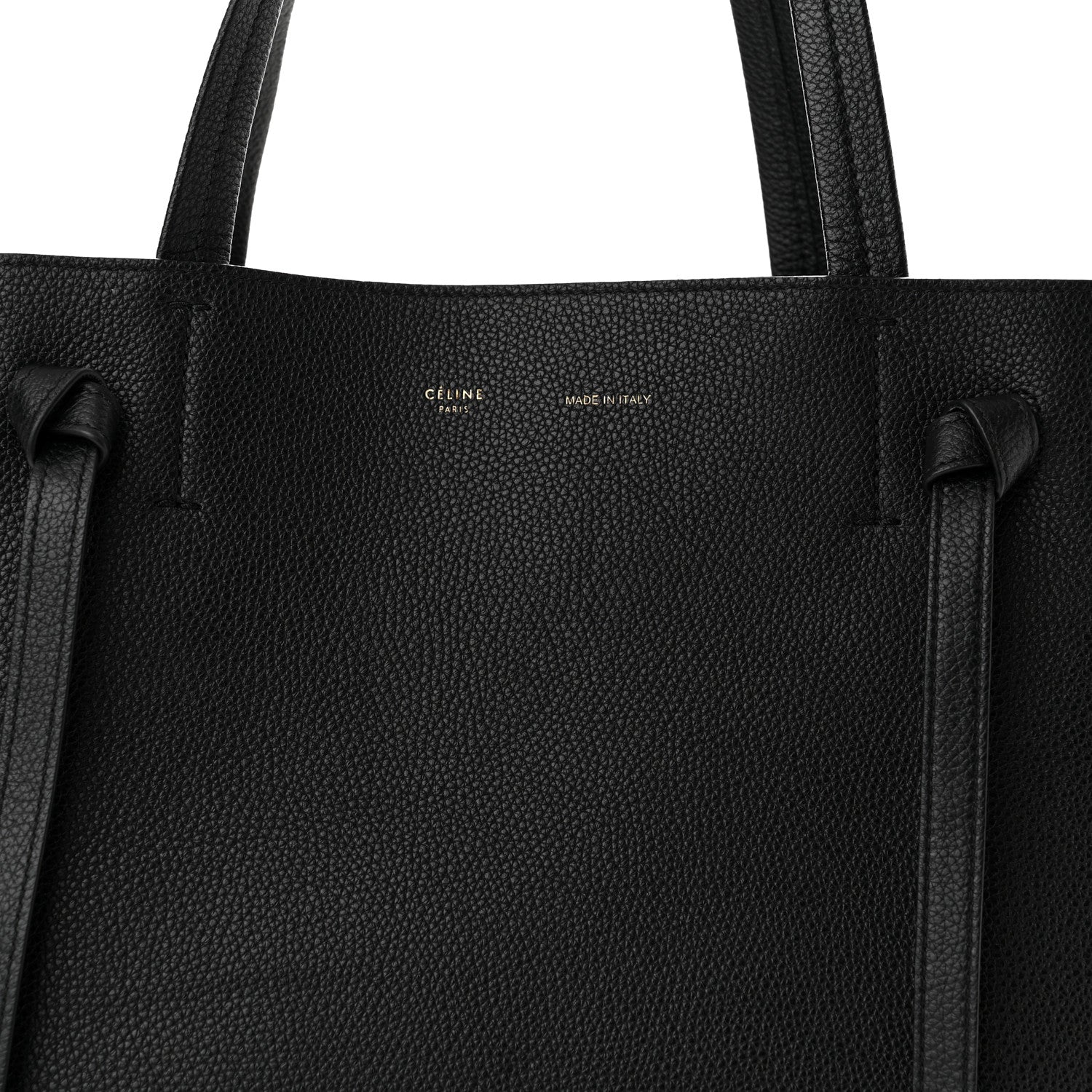 Celine Soft Grained Calfskin Small Belt Cabas Phantom Black 8 of 10