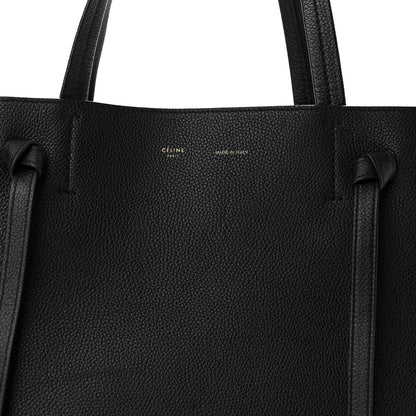 Celine Soft Grained Calfskin Small Belt Cabas Phantom Black 8 of 10