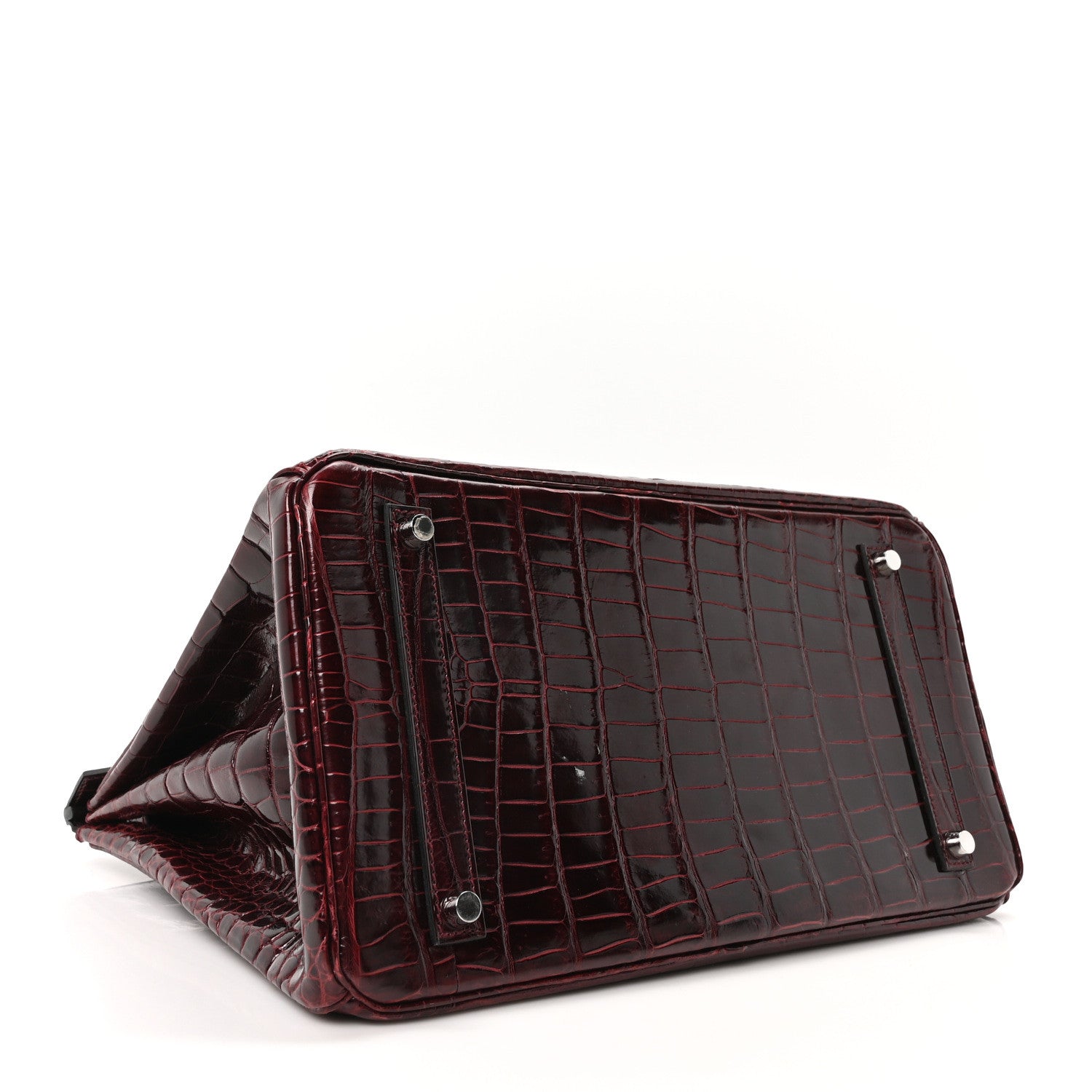 Hermes Shiny Porosus Crocodile Birkin 35 Bourgogne 4 of 10