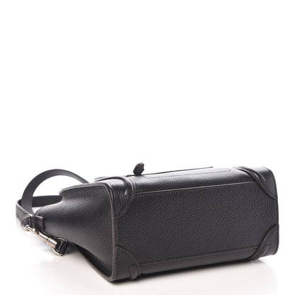 Celine Drummed Calfskin Nano Luggage Black 4 of 9