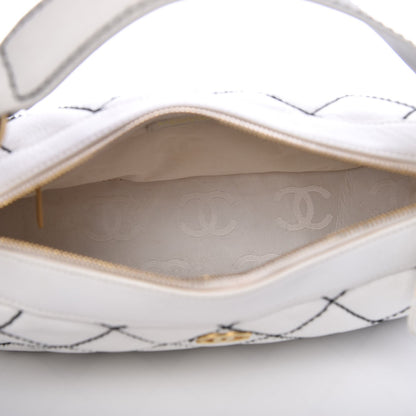 Chanel Calfskin Contrast Stitch Surpique Hobo White 7 of 8