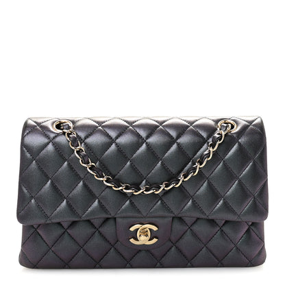 Chanel Iridescent Lambskin Quilted Medium Double Flap Black 1 of 10