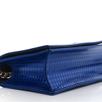Christian Dior Metallic Patent Micro-Cannage Medium Diorama Flap Bag Blue 7 of 8