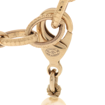 Chanel Graduated Pearl Crystal CC Bracelet Gold 5 of 6