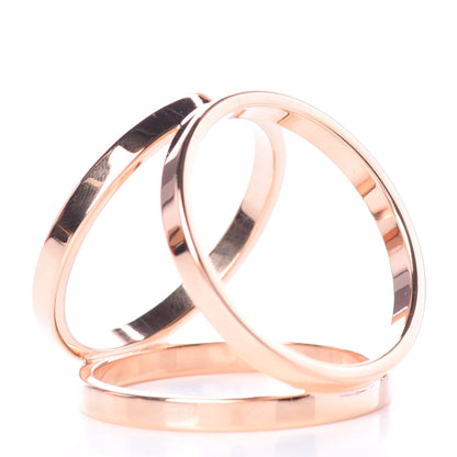 Hermes Permabrass Rose Gold Plated Trio Scarf Ring 3 of 5