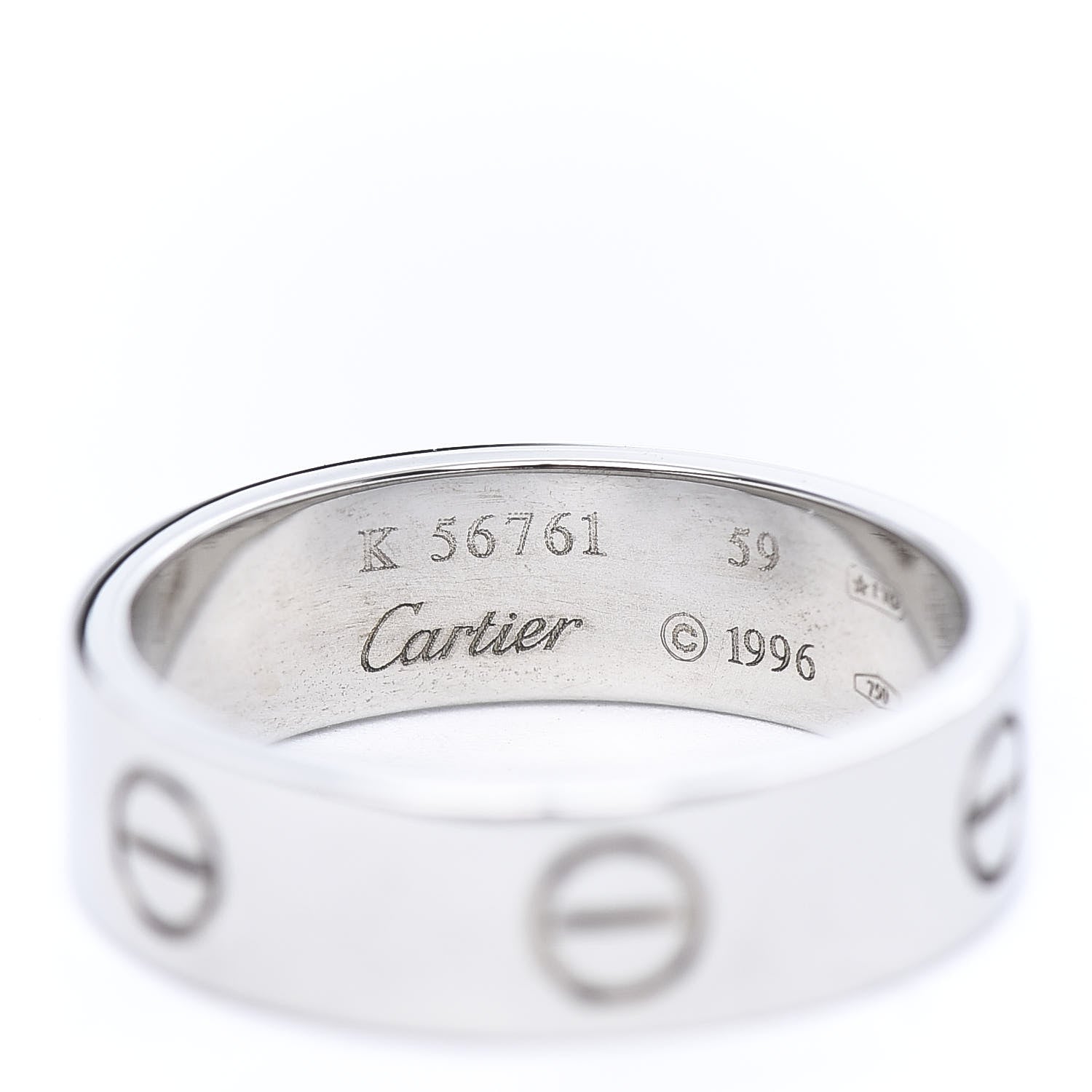 Cartier 18K White Gold 6mm LOVE Ring 59 8.75 4 of 6