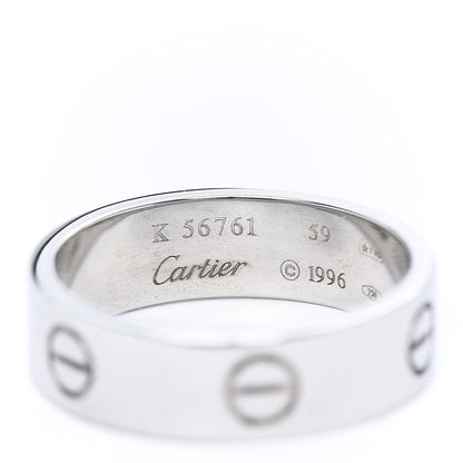 Cartier 18K White Gold 6mm LOVE Ring 59 8.75 4 of 6