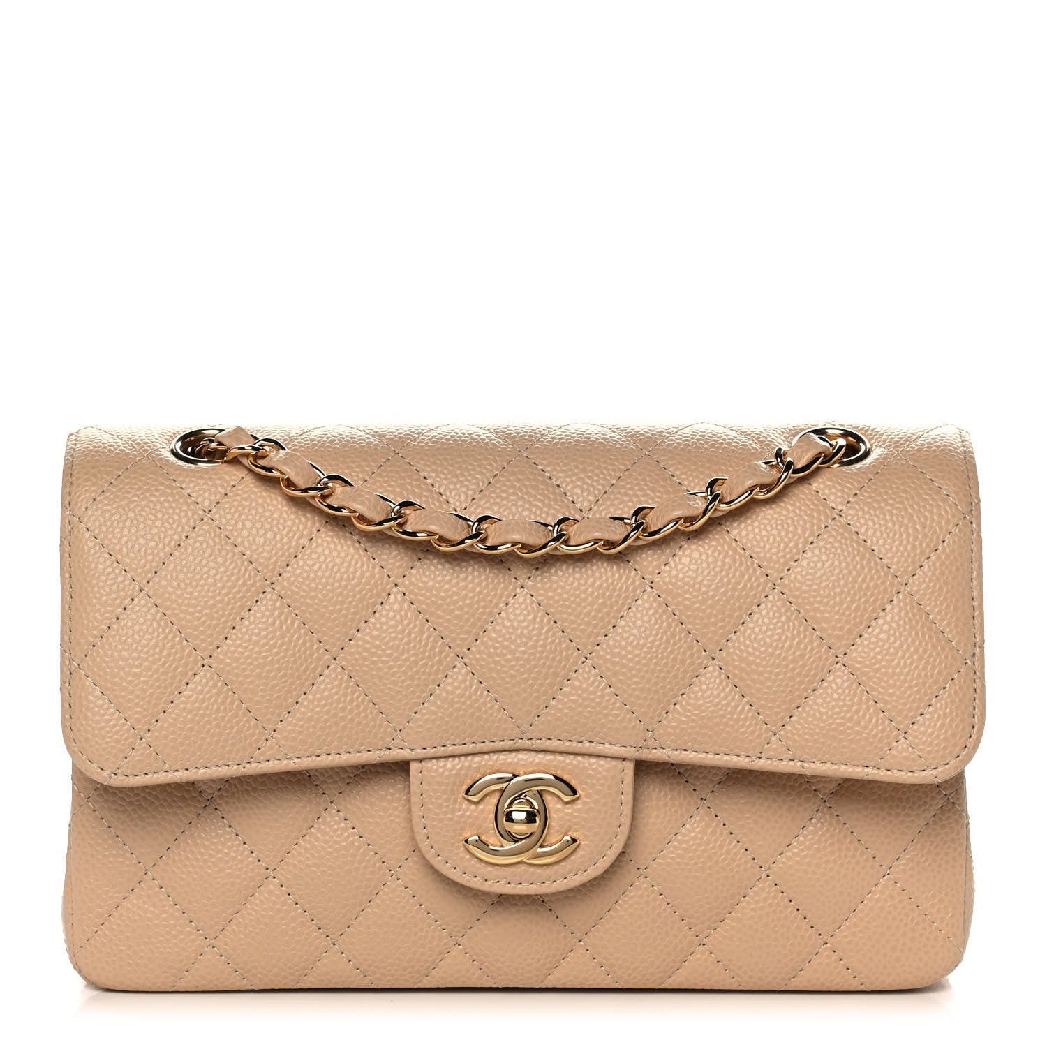 Chanel Caviar Quilted Small Double Flap Beige 1 of 12