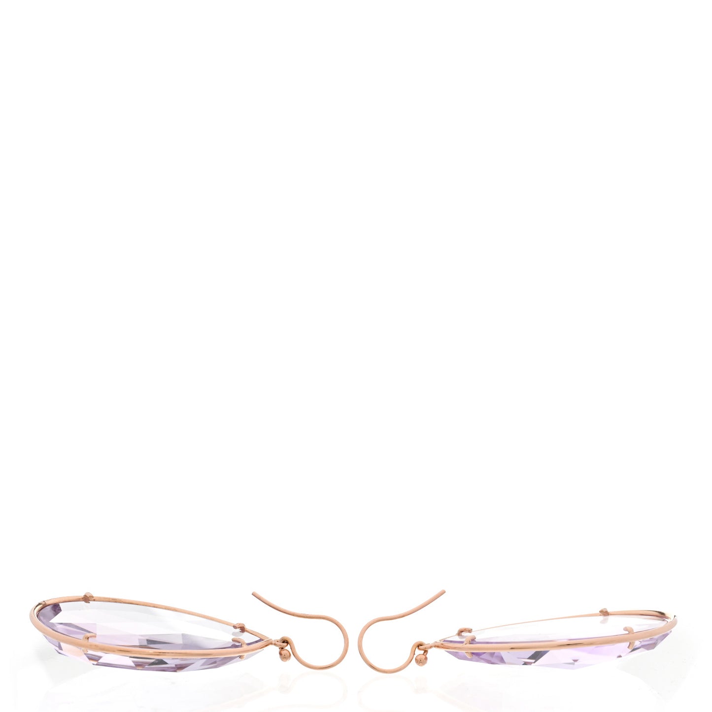 18K Rose Gold Amethyst Large Classic Pear Drop Earrings