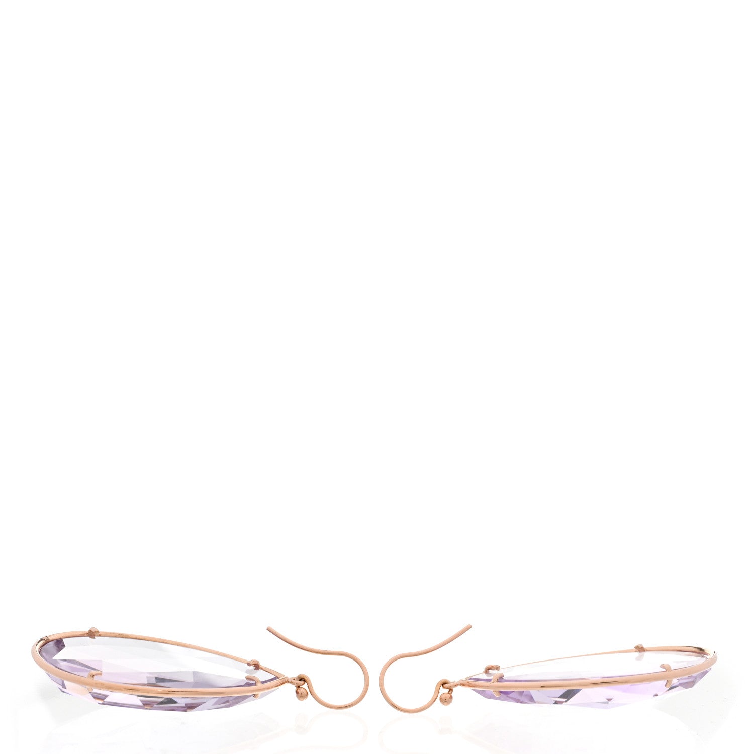 Irene Neuwirth 18K Rose Gold Amethyst Large Classic Pear Drop Earrings 3 of 5