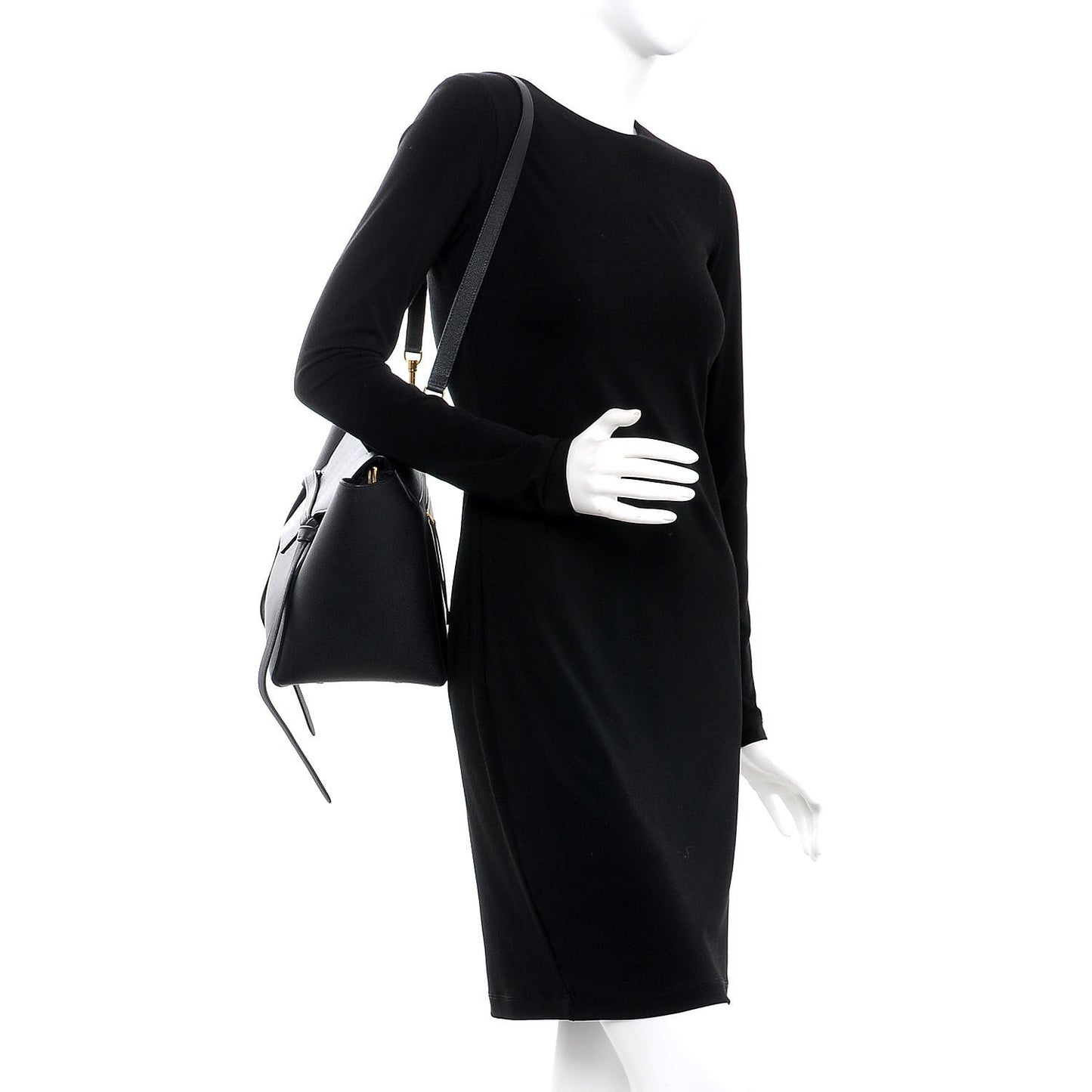 Baby Grained Calfskin Mini Belt Bag Black