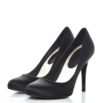 Chanel Satin CC Pumps 36.5 Black 3 of 10