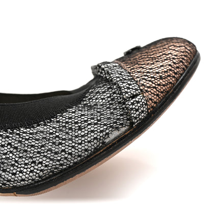 Chanel Lace Lambskin CC Elastic Stretch Pumps 39 Black Silver Rose Gold 12 of 12