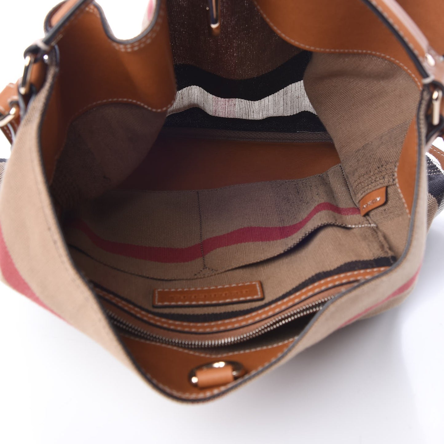 Canvas Mega Check Medium Ashby Hobo Saddle Brown