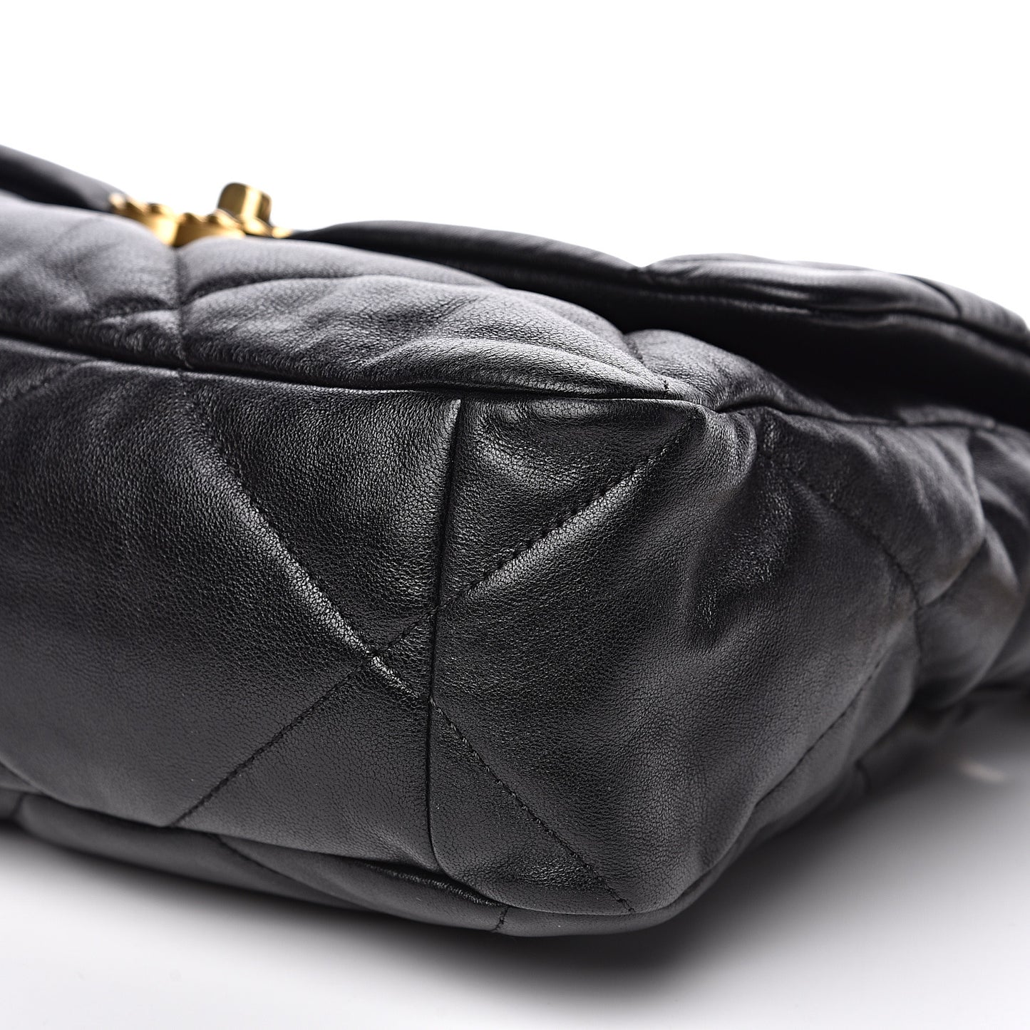 Lambskin Quilted Large 19 Flap Black