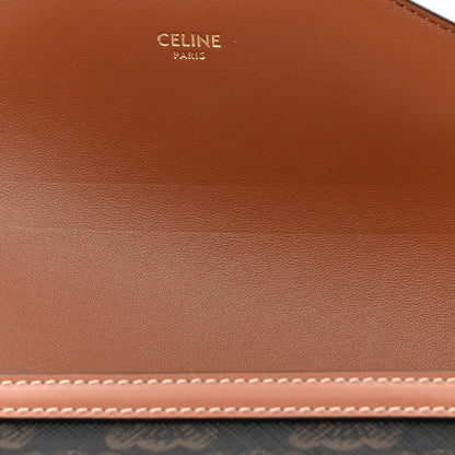 Celine Triomphe Canvas Calfskin Enveloppe Bag Tan 14 of 14