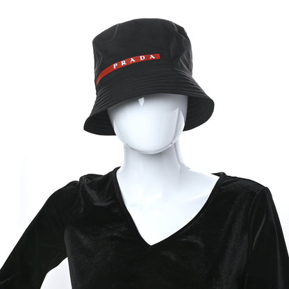 Prada Technical Nylon Linea Rossa Bucket Hat L Black 2 of 8