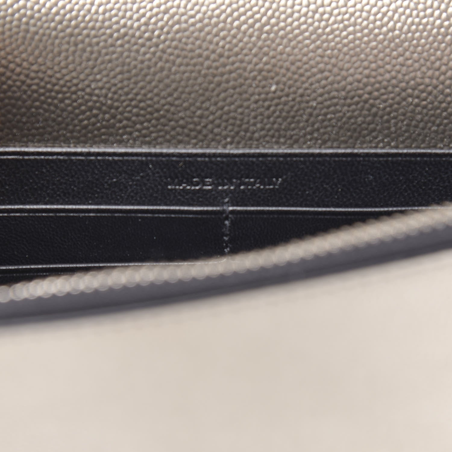 Saint Laurent Grain De Poudre Classic Monogram Kate Tassel Chain Wallet Piombo 6 of 9