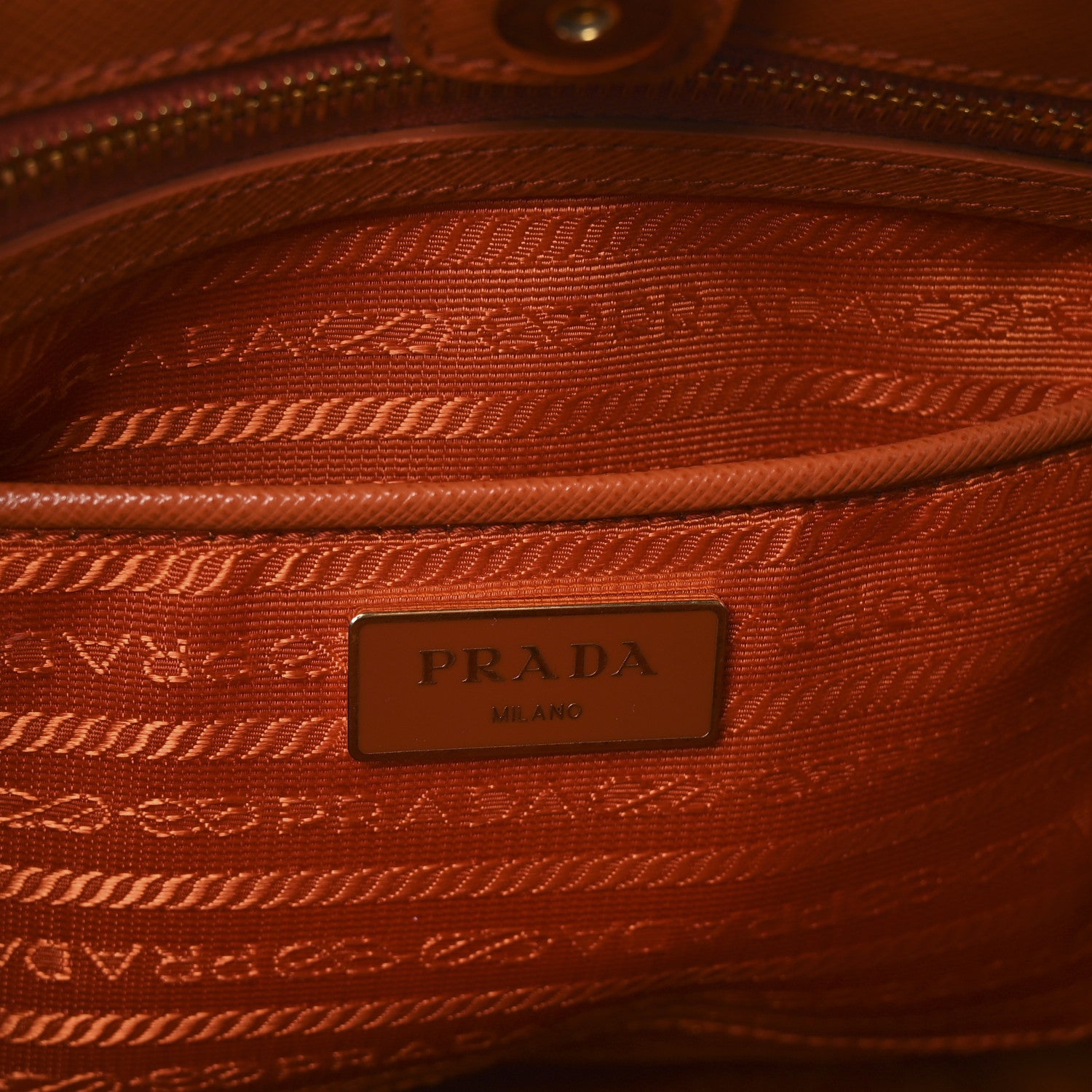 Prada Saffiano Lux Large Tote Papaya 6 of 9