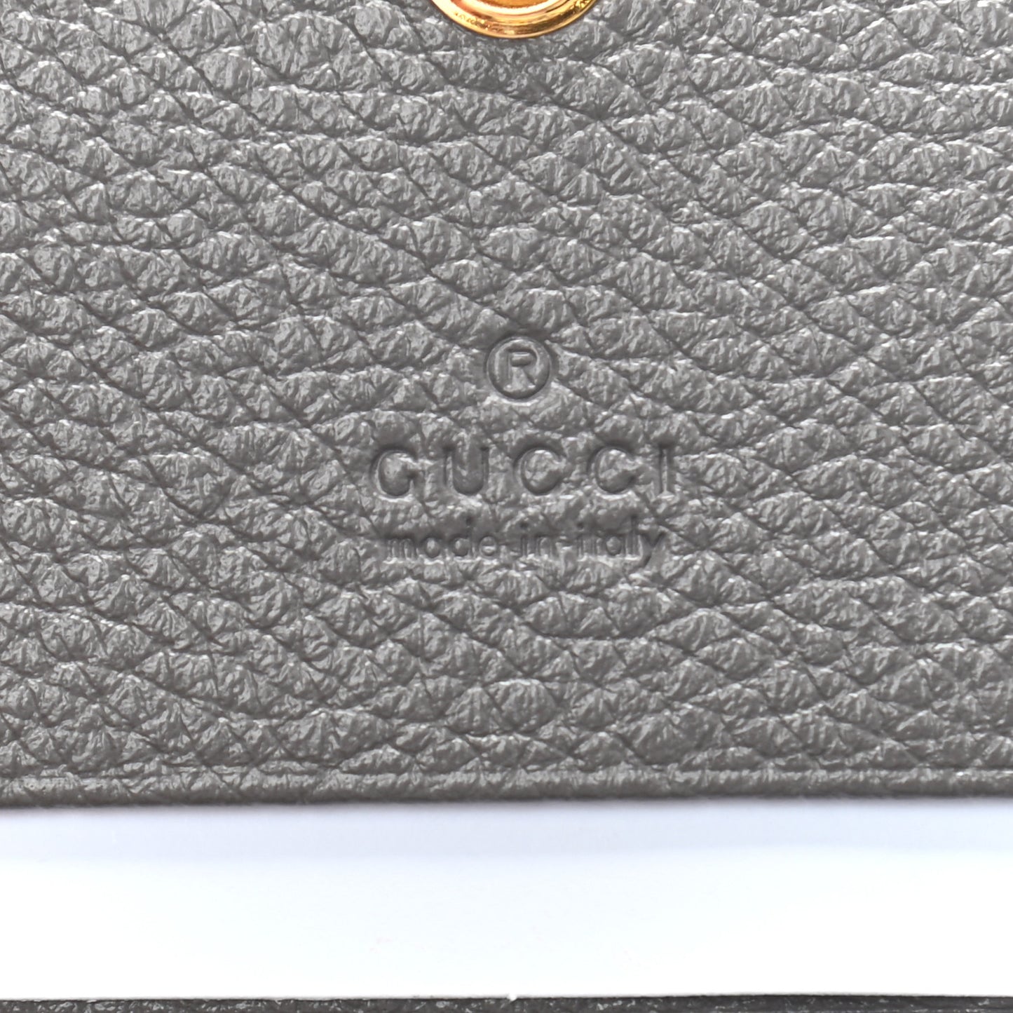 Grainy Calfskin Zumi Chain Card Case Wallet Dusty Grey