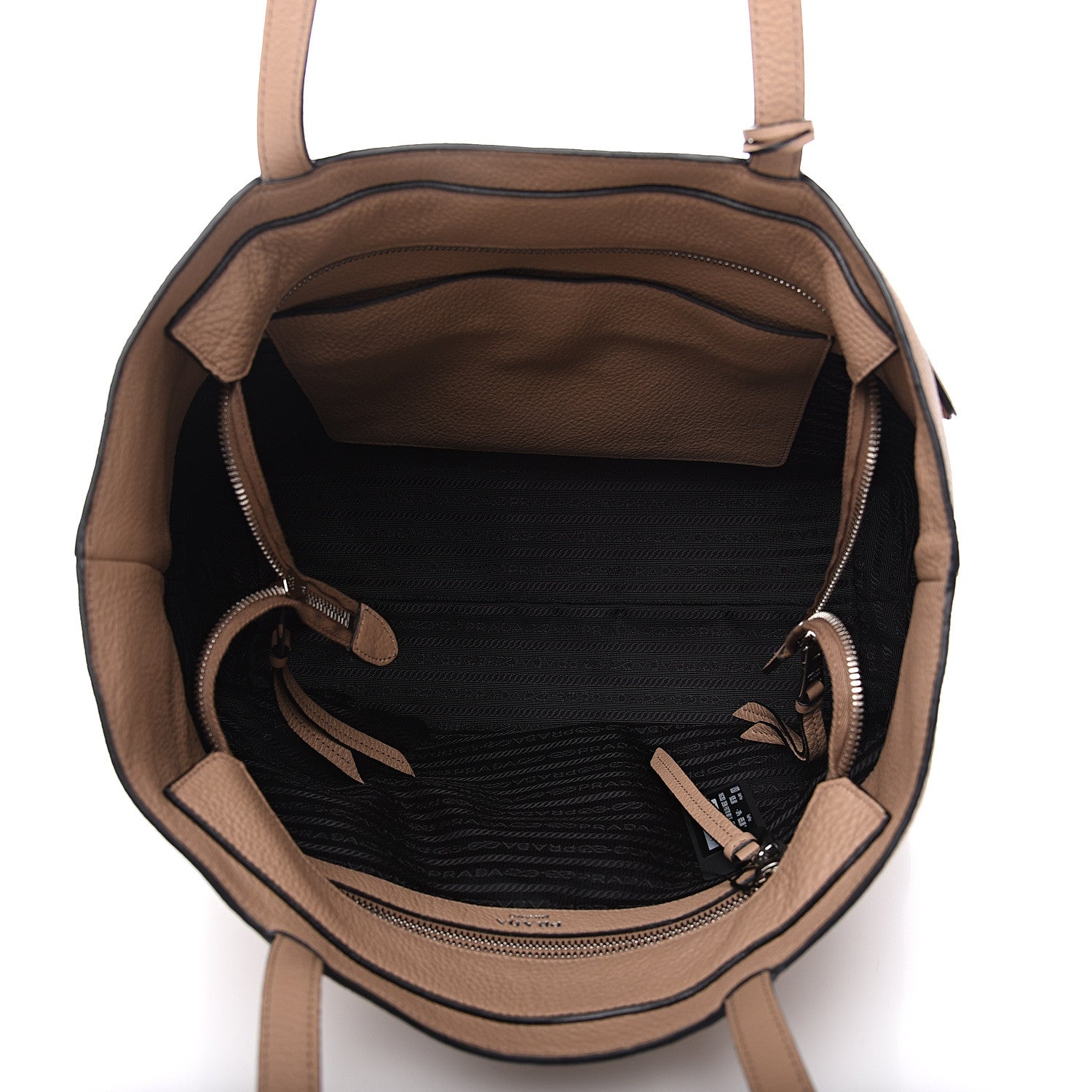 Prada Vitello Phenix Zip Shopping Tote Cammeo 4 of 10