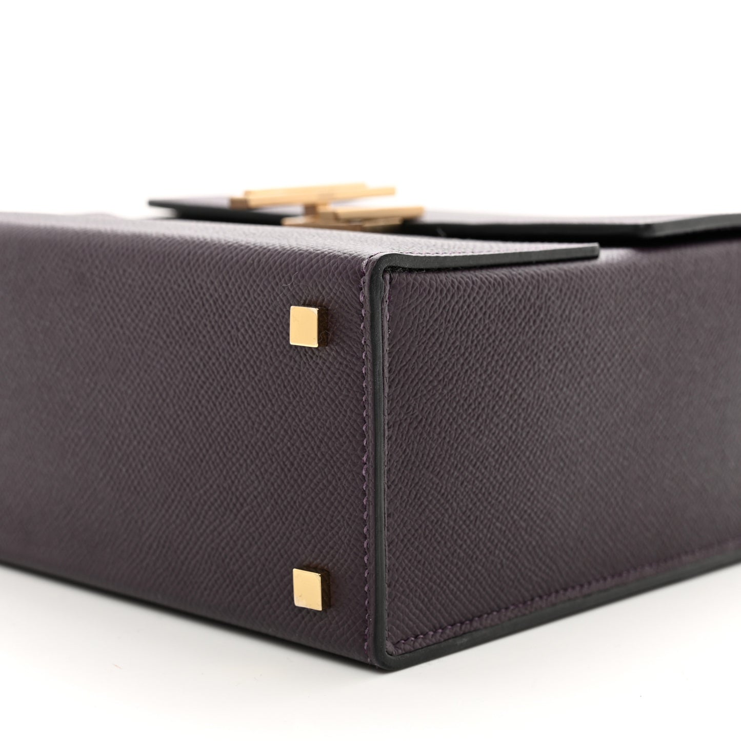 Epsom Cinhetic Boxy Top Handle Bag Raisin
